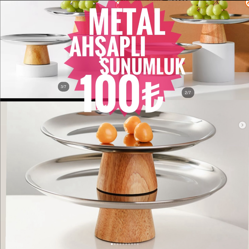 Metal Ahşaplı Sunumluk
